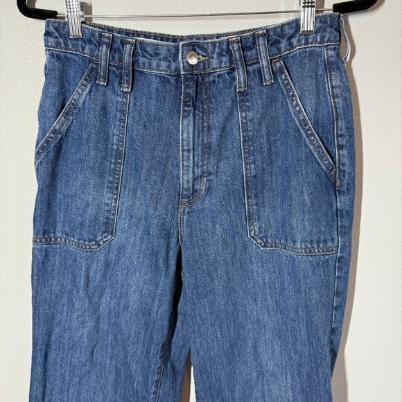 Universal Thread Womens High Rise Wide Leg Jeans 8 Short Medium Wash Pockets - Picture 3 of 13
